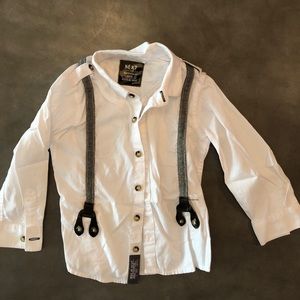 British style hipster boys button front shirt